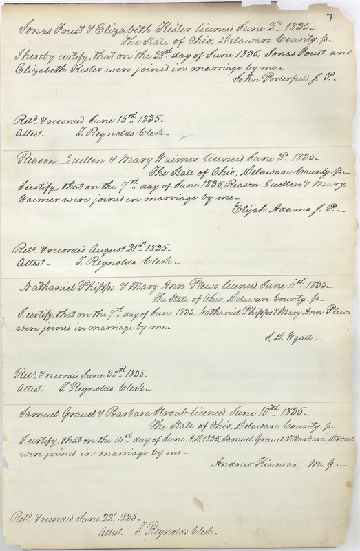 Marriage Records Vol.1 1835-1845 (p. 11)