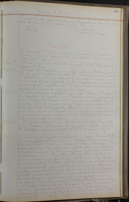 Delaware County Ohio Will Records Vol. 8 1887-1890 (p. 507)