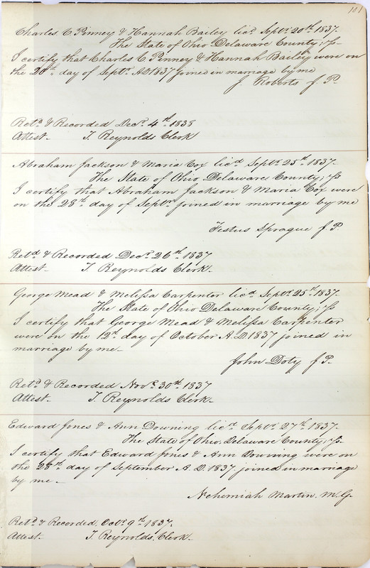 Marriage Records Vol.1 1835-1845 (p. 105)