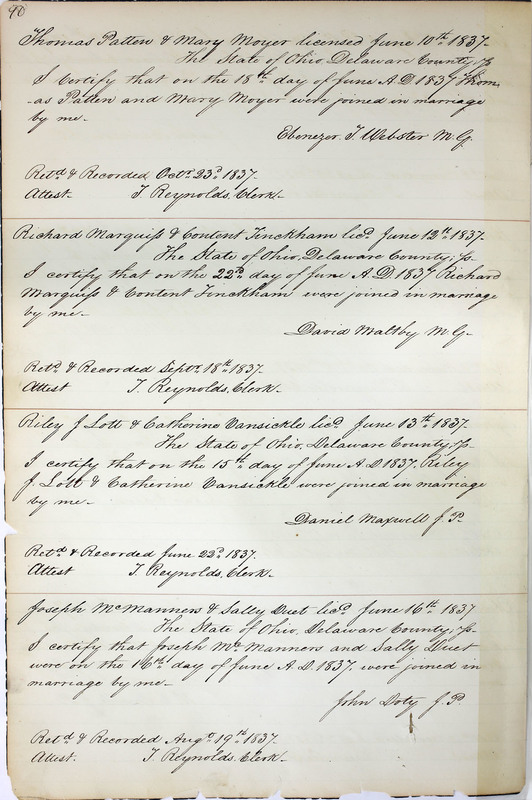 Marriage Records Vol.1 1835-1845 (p. 94)