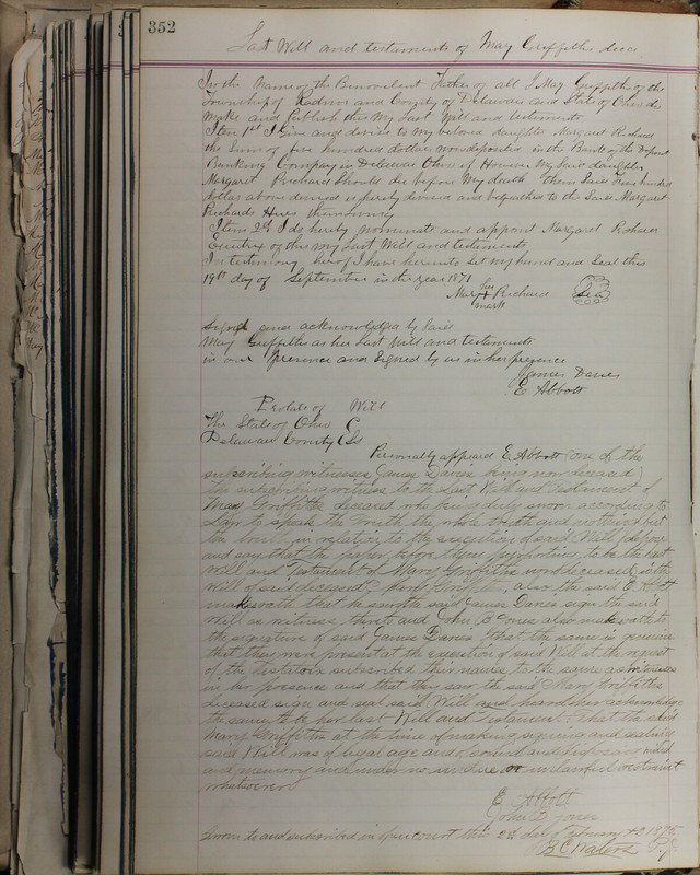 Delaware County Ohio Will Records Vol. 5 1869-1876 (p. 385)