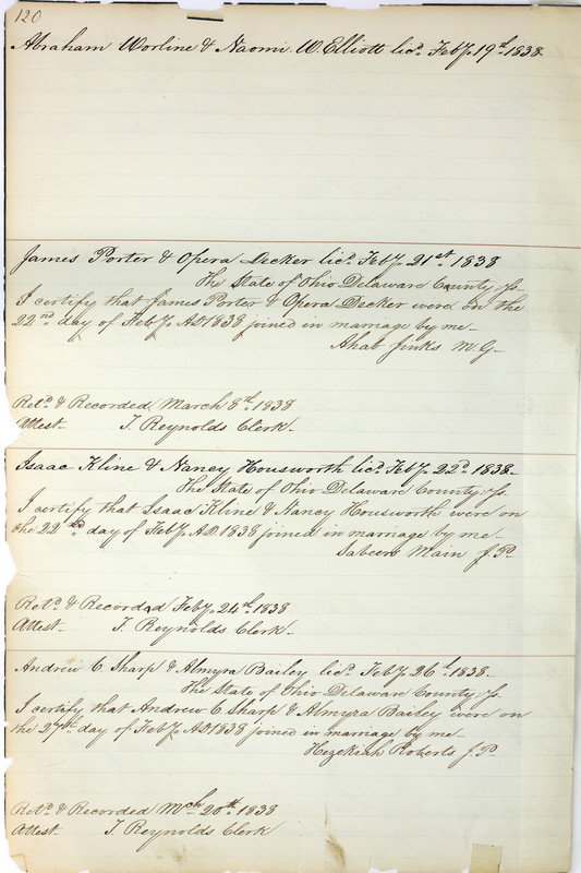 Marriage Records Vol.1 1835-1845 (p. 124)