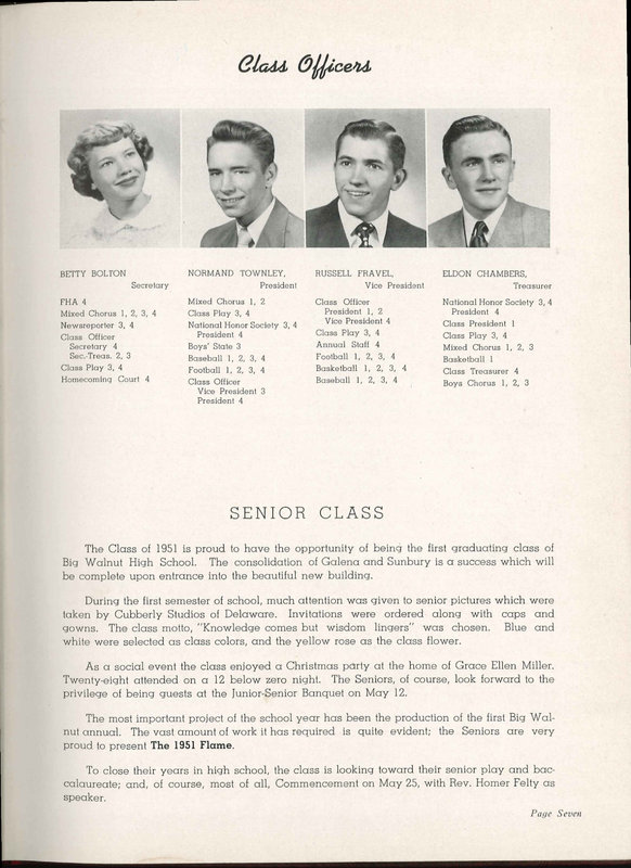 Big Walnut High School Yearbook. 1951: The Flame (12)