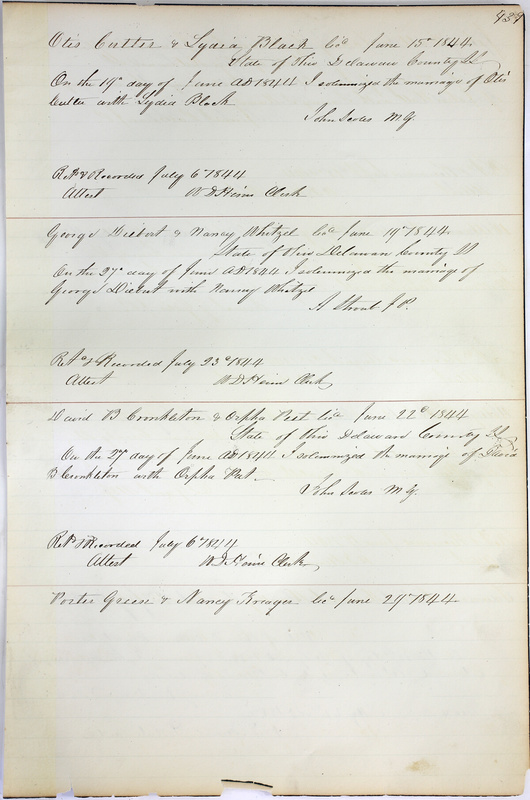 Marriage Records Vol.1 1835-1845 (p. 443)