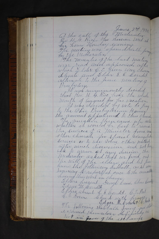 Sessional Records of the 1st Presbyterian Church of Trenton Delaware County Ohio 1873-1937 (p. 248)