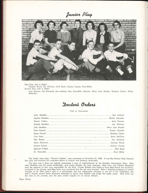 Big Walnut High School Yearbook. 1951: The Flame (45)