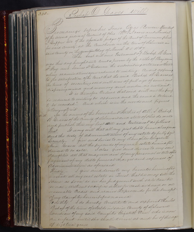 Delaware County Ohio Will Records Vol. 2 1835-1850 (p. 383)