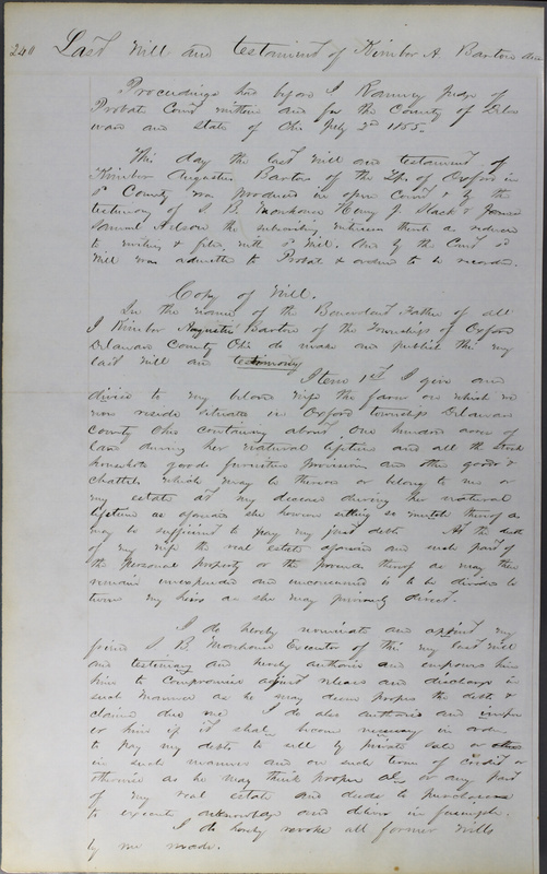 Delaware County Ohio Will Records Vol. 3 1850-1859 (p. 292)