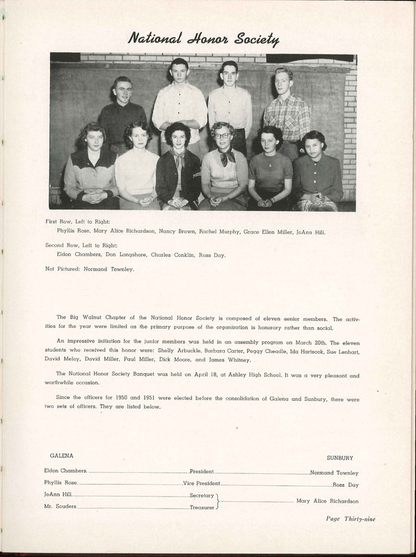 Big Walnut High School Yearbook. 1951: The Flame (44)