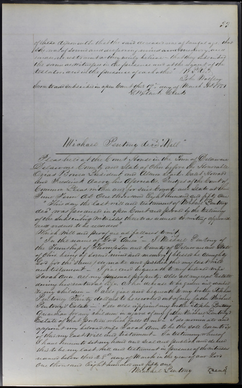 Delaware County Ohio Will Records Vol. 3 1850-1859 (p. 85)