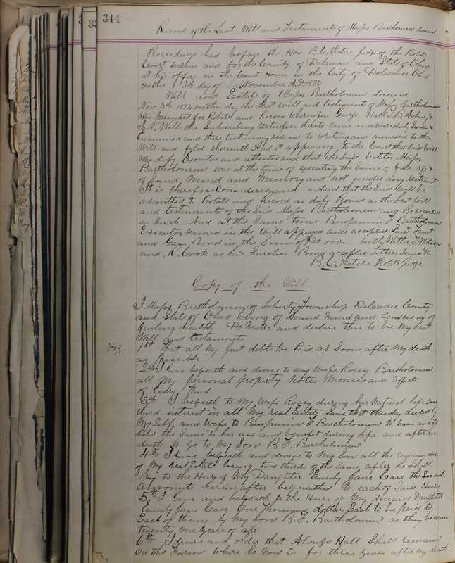 Delaware County Ohio Will Records Vol. 5 1869-1876 (p. 377)