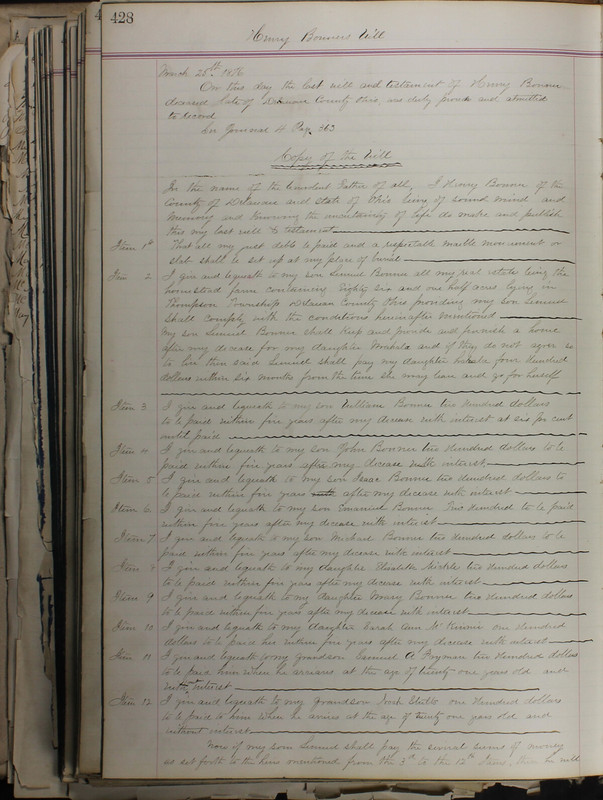 Delaware County Ohio Will Records Vol. 5 1869-1876 (p. 461)