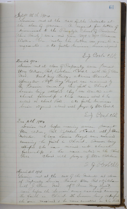 Sessional Records of the 1st Presbyterian Church of Trenton Delaware County Ohio 1873-1937 (p. 65)