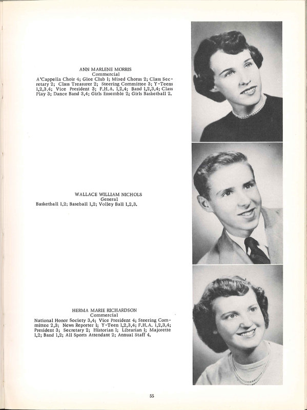 Big Walnut High School Yearbook. 1954: The Flame (p. 56)