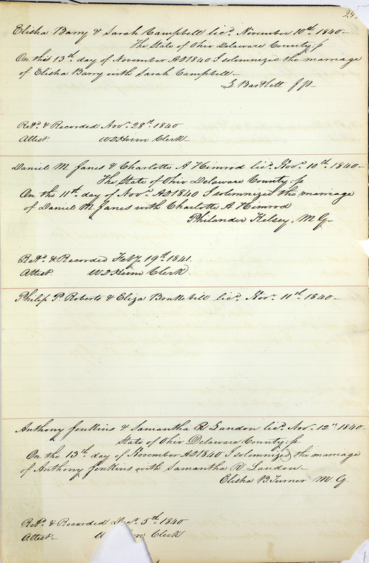 Marriage Records Vol.1 1835-1845 (p. 251)