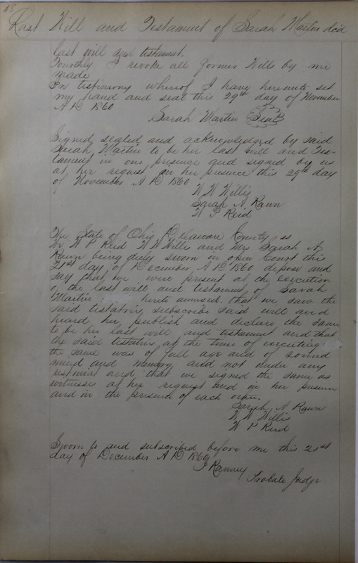 Delaware County Ohio Will Records Vol. 4 1859-1869 (p. 77)