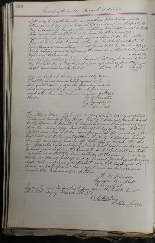 Delaware County Ohio Will Records Vol. 5 1869-1876 (p. 221)