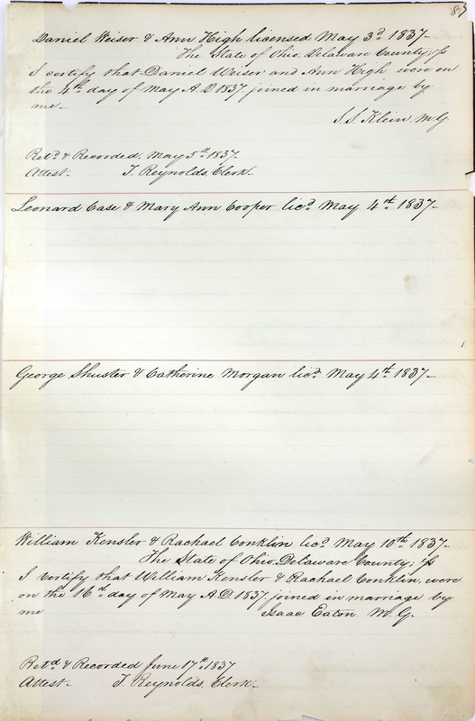 Marriage Records Vol.1 1835-1845 (p. 91)