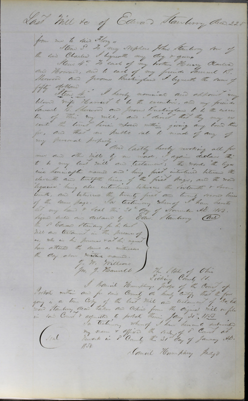 Delaware County Ohio Will Records Vol. 3 1850-1859 (p. 277)