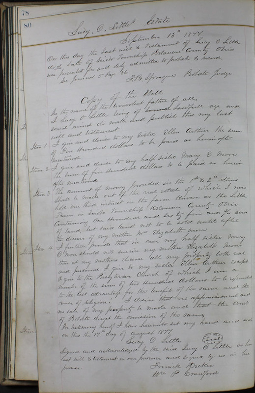 Delaware County Ohio Will Records Vol. 6 1876-1883 (p. 136)