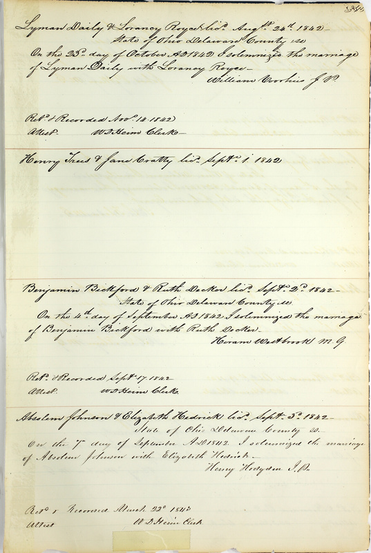 Marriage Records Vol.1 1835-1845 (p. 349)