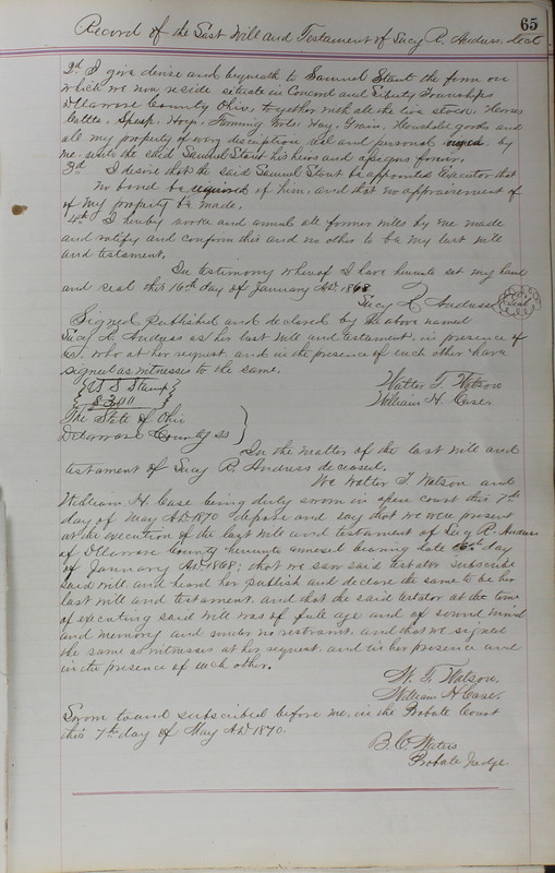 Delaware County Ohio Will Records Vol. 5 1869-1876 (p. 98)