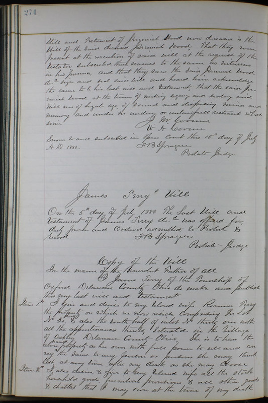 Delaware County Ohio Will Records Vol. 6 1876-1883 (p. 329)