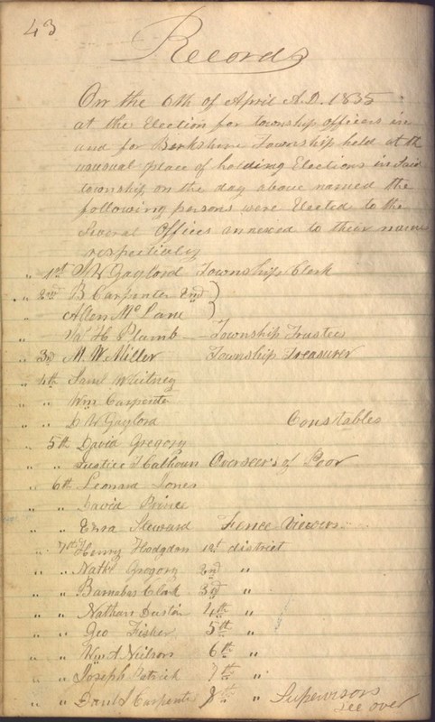 Record Book of Berkshire Township No. 2 1807-1843 (p. 56)