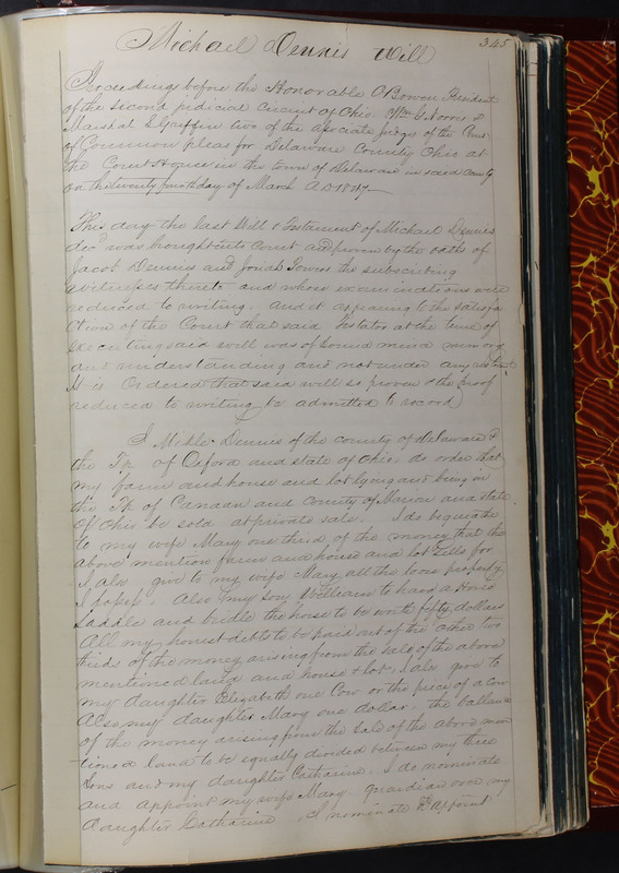 Delaware County Ohio Will Records Vol. 2 1835-1850 (p. 388)