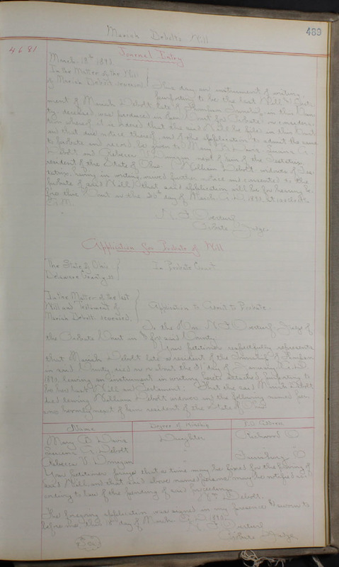 Delaware County Ohio Will Records Vol. 8 1887-1890 (p. 555)