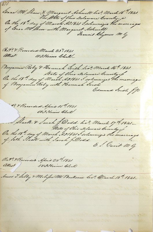 Marriage Records Vol.1 1835-1845 (p. 274)