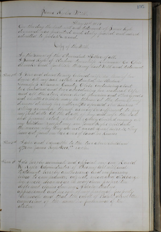 Delaware County Ohio Will Records Vol. 6 1876-1883 (p. 252)