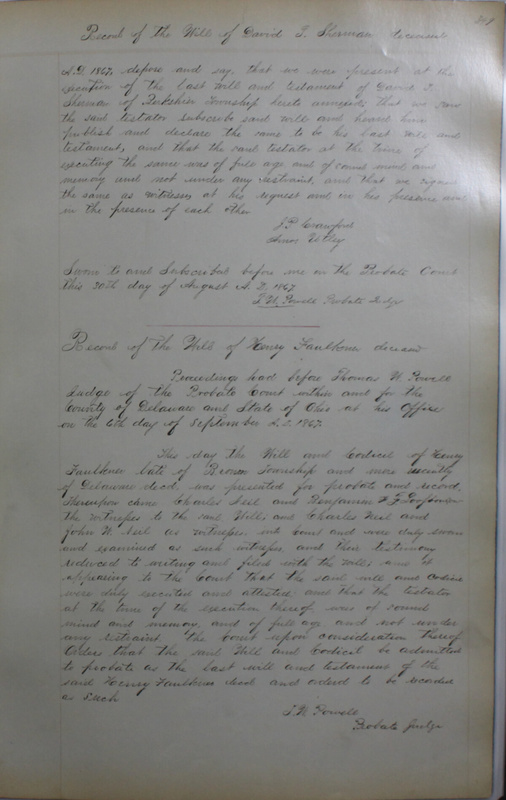 Delaware County Ohio Will Records Vol. 4 1859-1869 (p. 381)