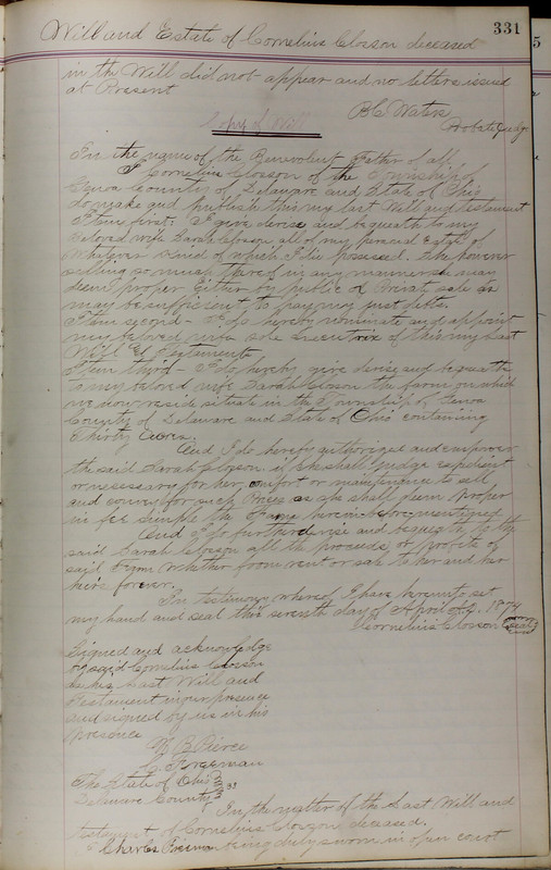 Delaware County Ohio Will Records Vol. 5 1869-1876 (p. 364)