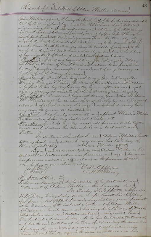 Delaware County Ohio Will Records Vol. 5 1869-1876 (p. 76)