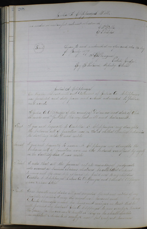 Delaware County Ohio Will Records Vol. 6 1876-1883 (p. 265)