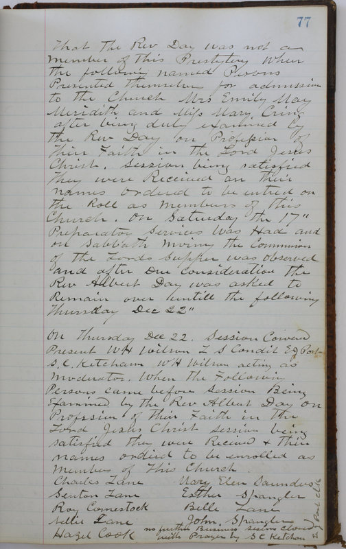 Sessional Records of the 1st Presbyterian Church of Trenton Delaware County Ohio 1873-1937 (p. 81)