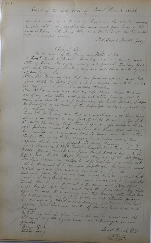 Delaware County Ohio Will Records Vol. 4 1859-1869 (p. 414)