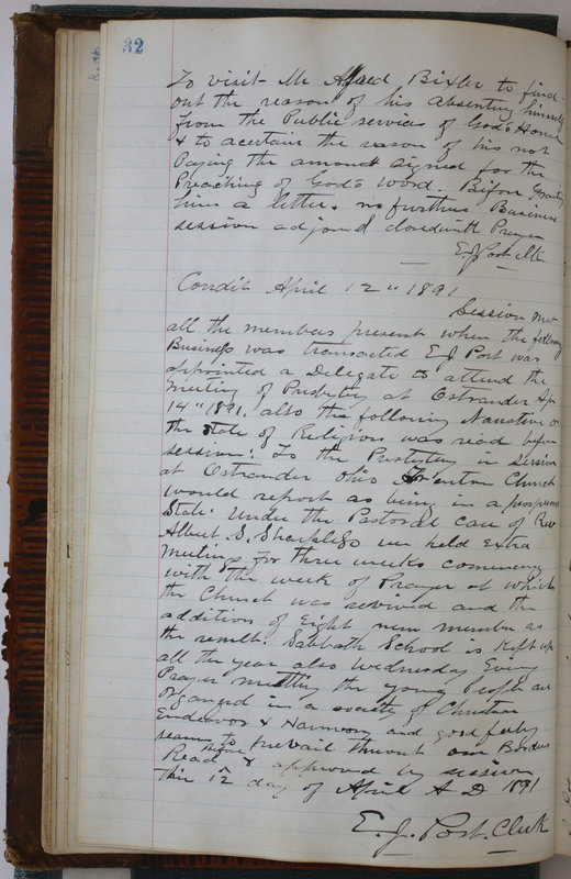 Sessional Records of the 1st Presbyterian Church of Trenton Delaware County Ohio 1873-1937 (p. 36)