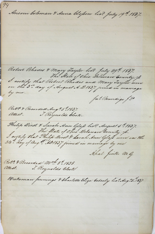 Marriage Records Vol.1 1835-1845 (p. 98)