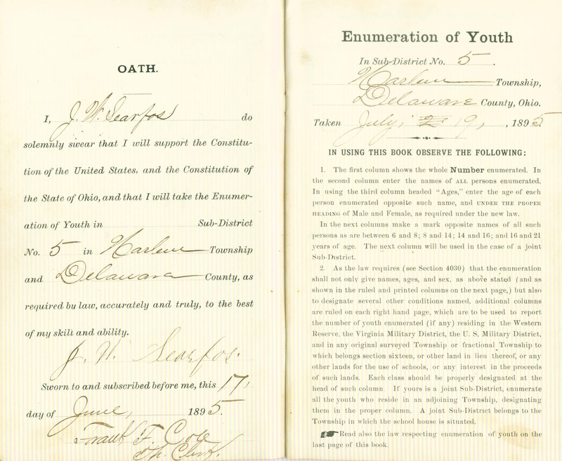 Harlem Township Enumeration of Youth Sub-District 5, July 19, 1895 (p. 3)