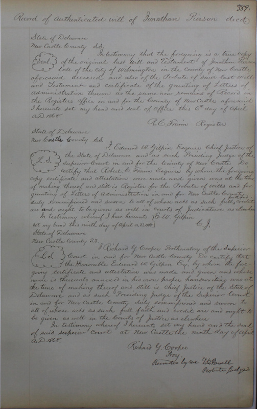 Delaware County Ohio Will Records Vol. 4 1859-1869 (p. 421)