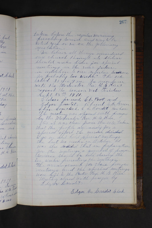 Sessional Records of the 1st Presbyterian Church of Trenton Delaware County Ohio 1873-1937 (p. 254)