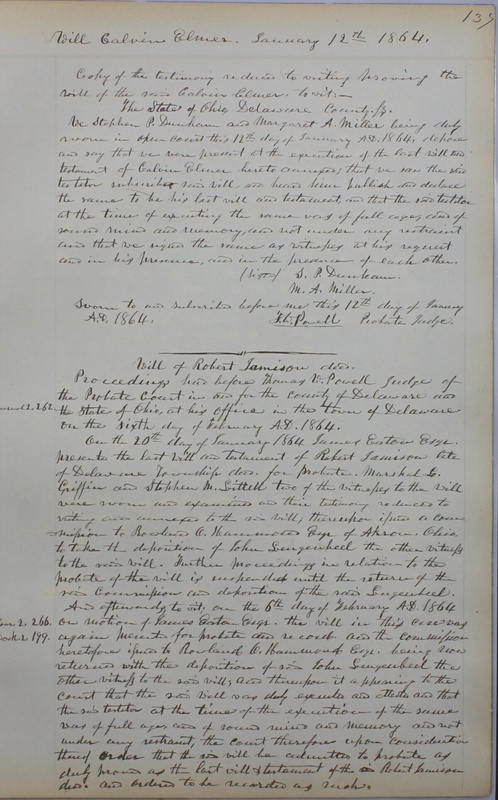 Delaware County Ohio Will Records Vol. 4 1859-1869 (p. 169)