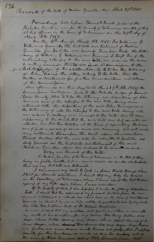 Delaware County Ohio Will Records Vol. 4 1859-1869 (p. 228)