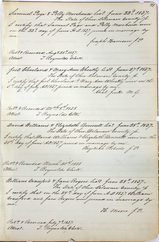 Marriage Records Vol.1 1835-1845 (p. 95)