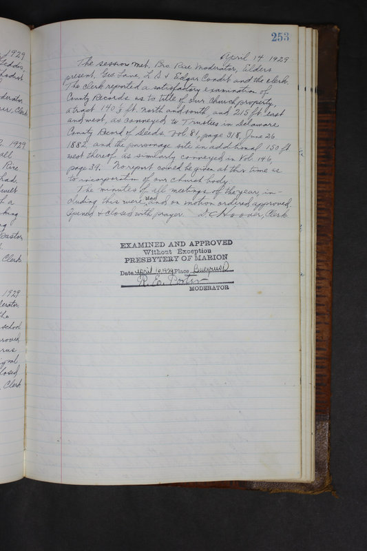 Sessional Records of the 1st Presbyterian Church of Trenton Delaware County Ohio 1873-1937 (p. 241)