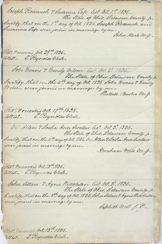 Marriage Records Vol.1 1835-1845 (p. 24)