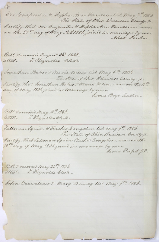 Marriage Records Vol.1 1835-1845 (p. 50)