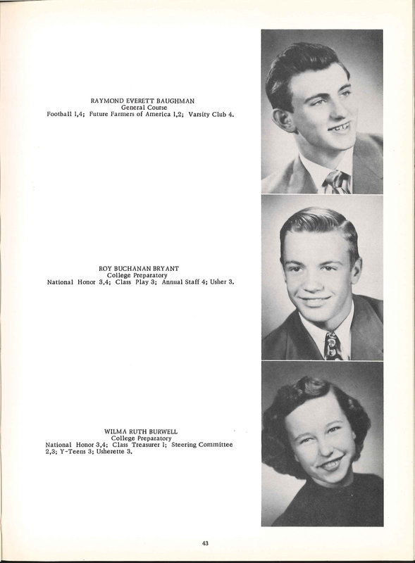 Big Walnut High School Yearbook. 1954: The Flame (p. 44)